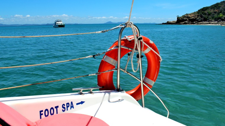 Sailing across to Keppel Island