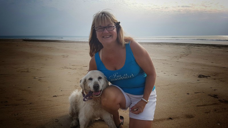 Adele and MACKS on her last time at the beach at Lee Point in Darwin