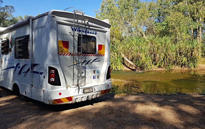 Camped right beside the river at Gregory River
