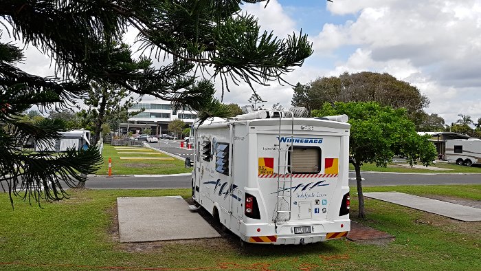 Our site at the Coolum Beach Holiday Park