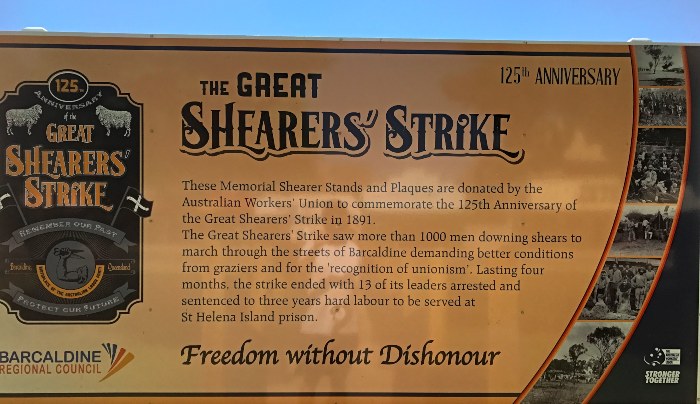Barcaldine is famous for The Great Shearers Strike