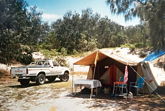 Back in our old Moreton Island Camping Days 