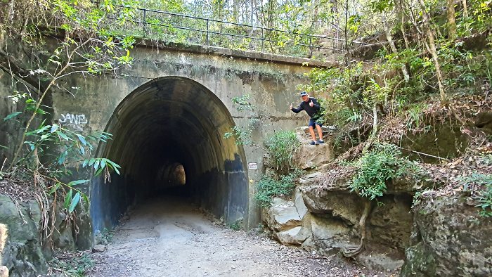 Kev taking a shortcut to the Dularcha Railway Tunnel