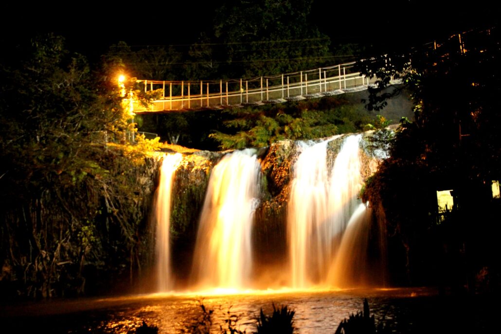 Mena Falls at night
