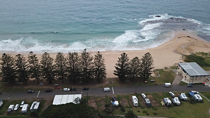 Aerial view of the Coledale Camping Reserve