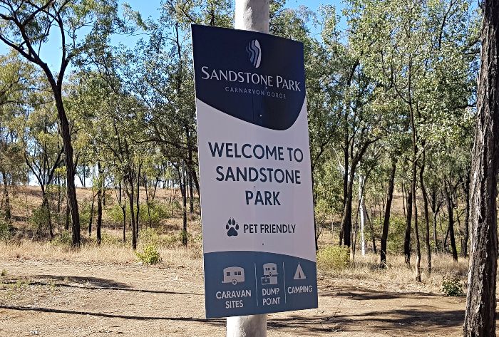 Sandstone Park Campground etnry sign