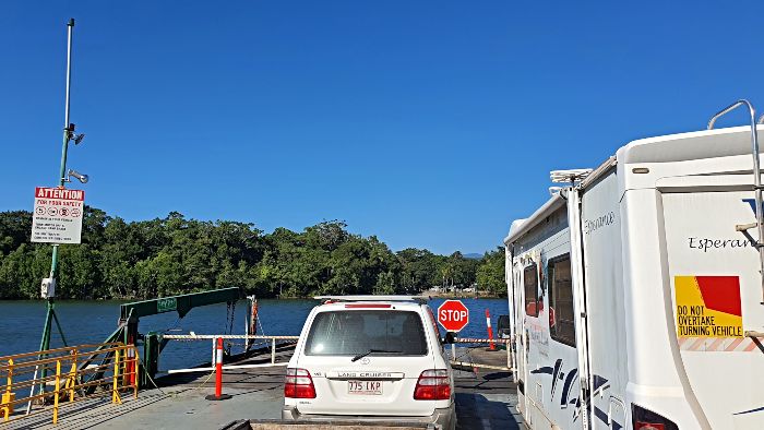 Taking the Daintree Ferry to the four great Cape Tribulation Camping grounds 