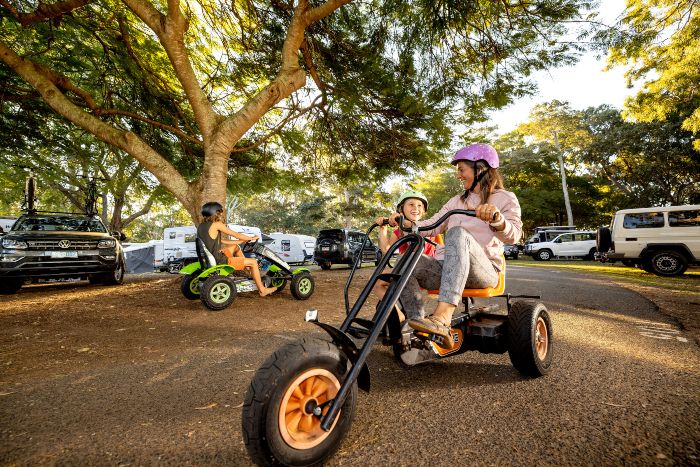 Pedal-kart hire from this Bargara Caravan Park