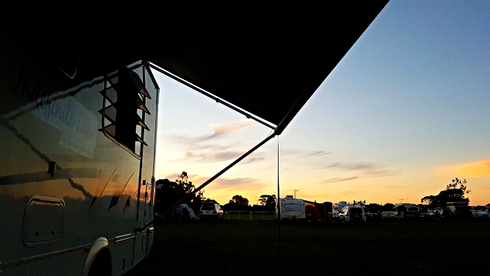 Sunset while camping at Mount Gambier Showgrounds